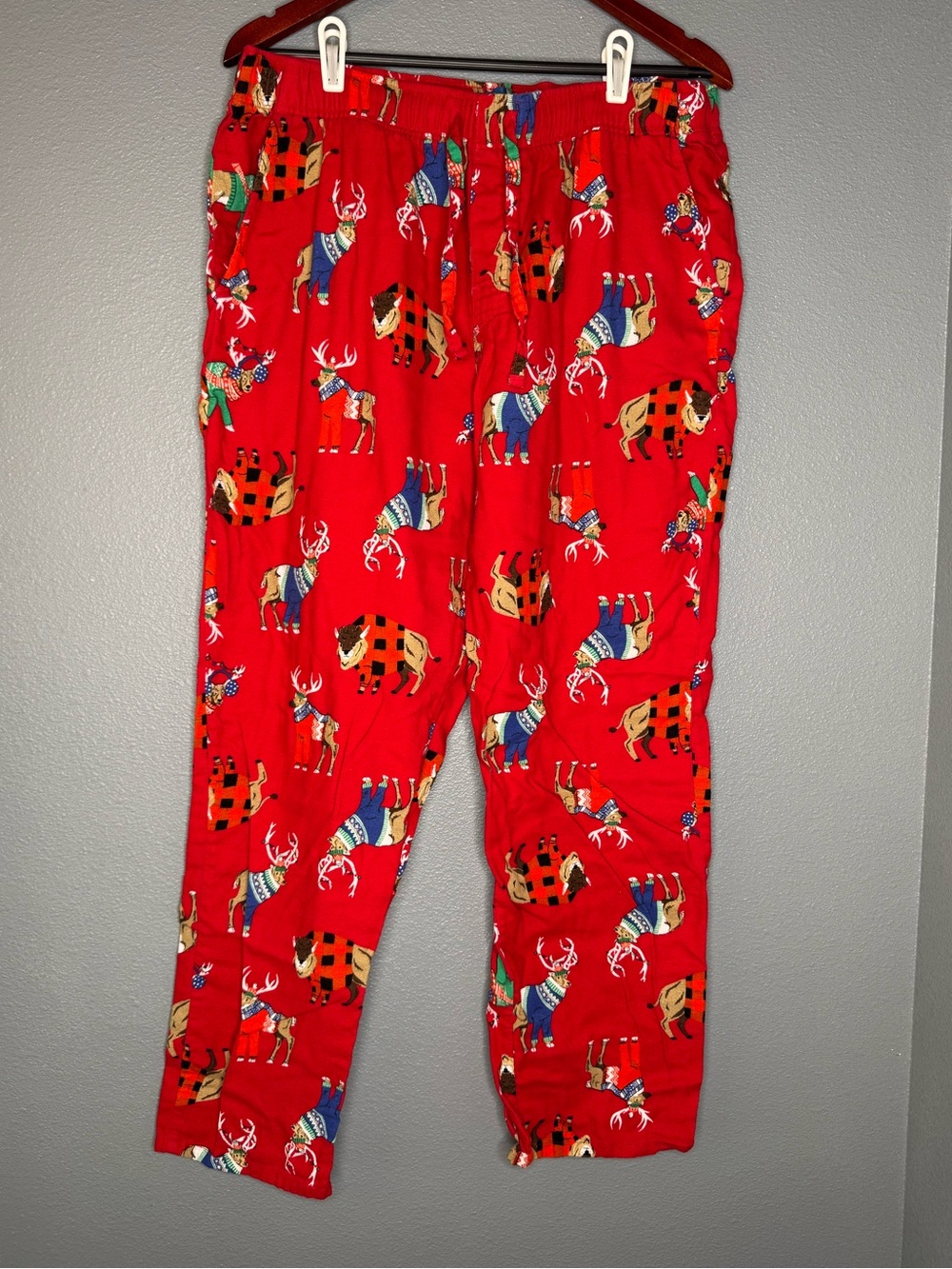 Old Navy Pajama Pants XL Red Reindeer Christmas Lounge Pants